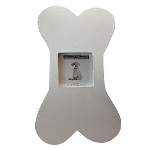 Dog Bone Photo Frame 3" x 3" White Special Moments Memories Collection